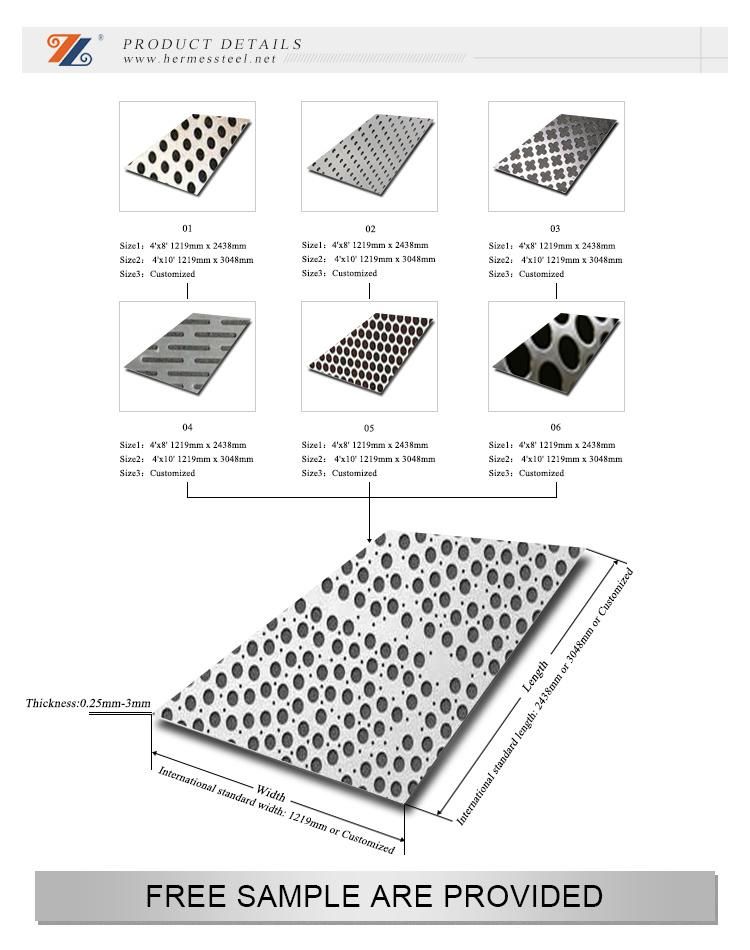 Stainless Steel 304 316 Micron Round Hole Perforated Metal Sheet