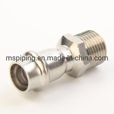 V Type Press Stainless Steel Fitting-Male Straight