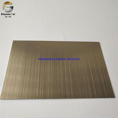 Ef122 Original Factory High End Wall Clading Panels 0.7mm 304 Champagne Gold Brushed Matt Stainless Steel Sheets