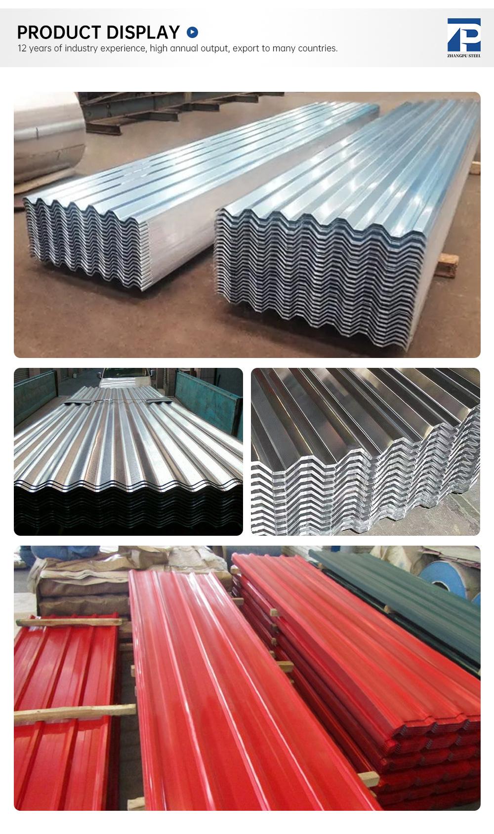 Africa Market Popular Size 34 Gauge 900mm Galvanized Corrugated Steel Roofing Sheet
