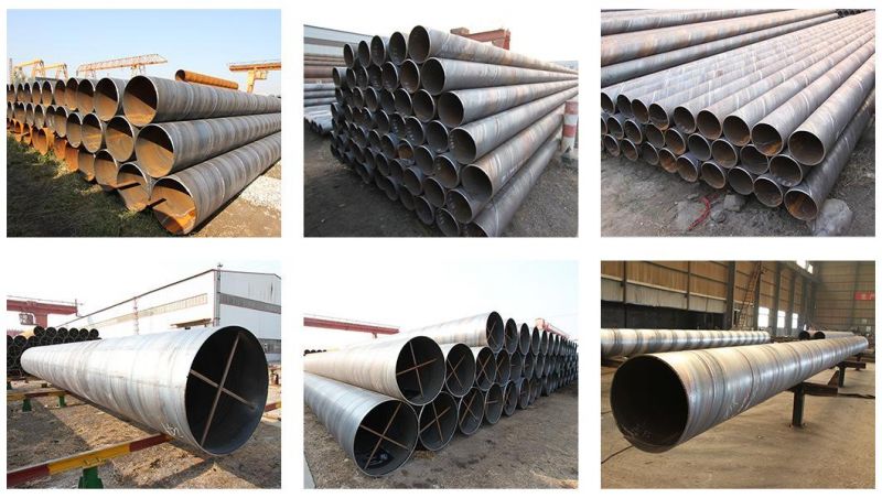 API 5L X42 X46 X52 X56 X60 Psl1 Psl2 Q345b Black Painted Mild SSAW Hsaw Spiral Welded Steel Pipe for Construction/Piling