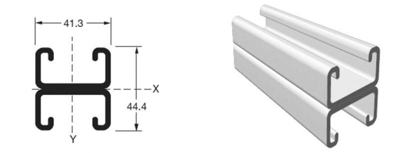 41X21mm Pre-Galvanized Strut Channel