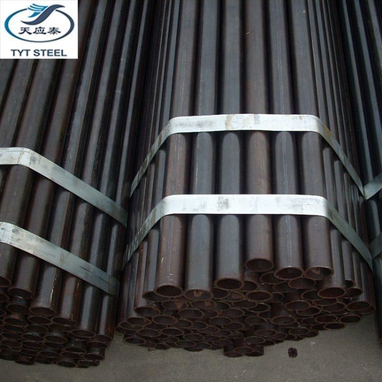 ERW Black Steel Pipe Welded Round Steel Tube Construction Material