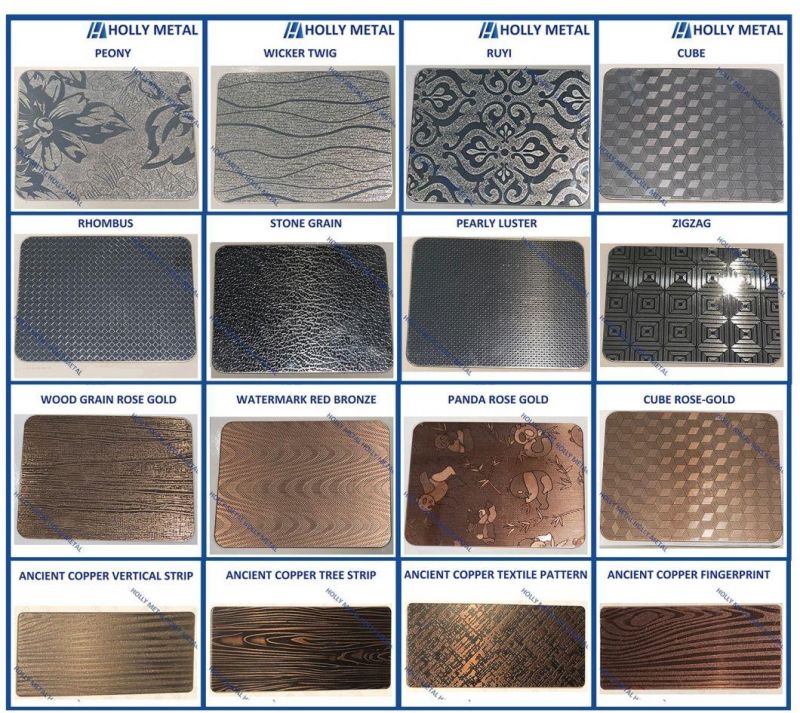 Stainless Steel Pattern Embossed Etched Sheet for Building Wall Elevator Surface