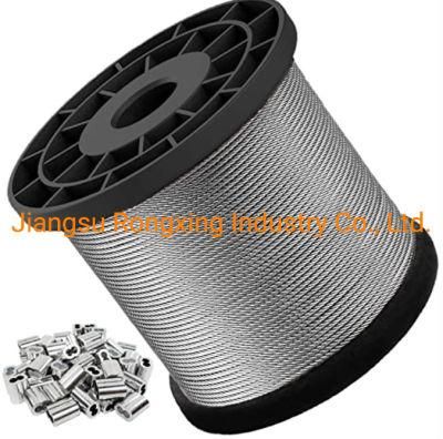 7X7 Galvanized 304 or 316 Stainless Steel Aircraft Wire Rope Cable for Deck Cable Railing Kits