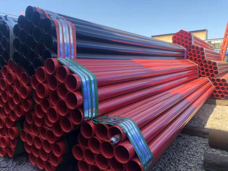 Fire Fighting Pipe Red Black Painting Carbon Tube ERW Painted Seamless Steel Grooved Pipe