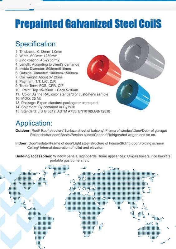 Many Ral Color Coated Used Most Popular PPGI Prepainted Cold Galvalume Steel Coil for Container