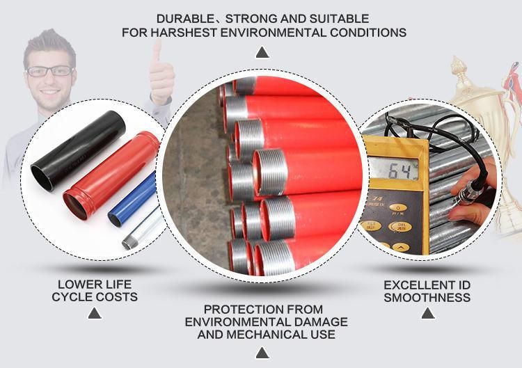 ASTM A135 2" Sch10 Red Painted Grooved Fire Fighting Steel Pipe