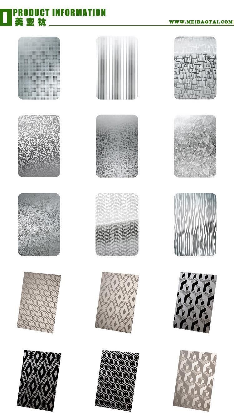 Gold Etched Stainless Steel Sheet PVD Color Coating Stainless Steel Sheet