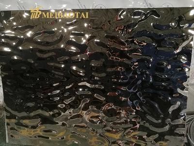 High Quality Ceiling Decorative Plate Water Ripple Mirror Polish Plate 4FT*8FT 0.65mm 201 Stainless Steel Plate