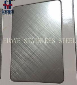 Grey Colored Stainless Steel Decorative Sheet Plate Cross Hairline Brushed Beadblasting