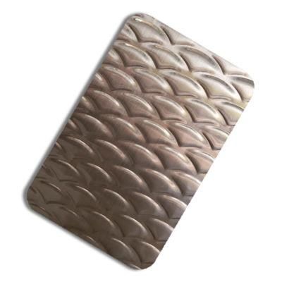 High Quality 1219X2438mm 0.55mm Mirror Polish Stamped Pattern Anti-Fingerprint Coating Decorative Wall Plate 304 Stainless Steel Plate