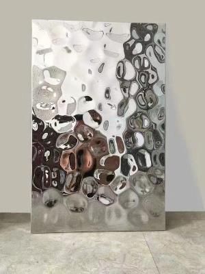 Water Ripple Wall Panel Embossed Stainless Steel Sheet 304 316 Mirror Ceiling Panel