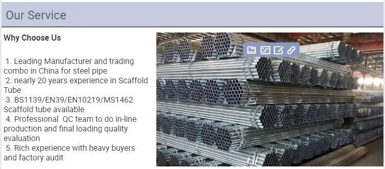 Ow Carbon Hot DIP Galvanized Scaffolding Steel Pipe/Tube