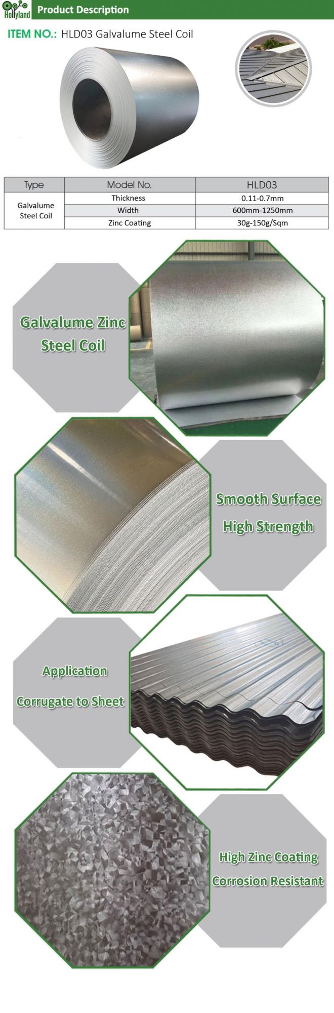 Chinese Supplier Hot Dipped Aluzinc Galvalume Steel Coil for Roofing Tiles