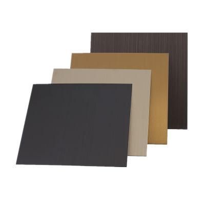 304 316 0.8mm-3mm PVD Color Hairline Brushed Stainless Steel Sheet for Hotel Decoration
