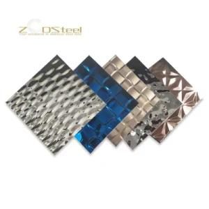 AISI 304 PVD Coated Embossed/Diamond/Checkered Stainless Steel Sheet 304 in Stock
