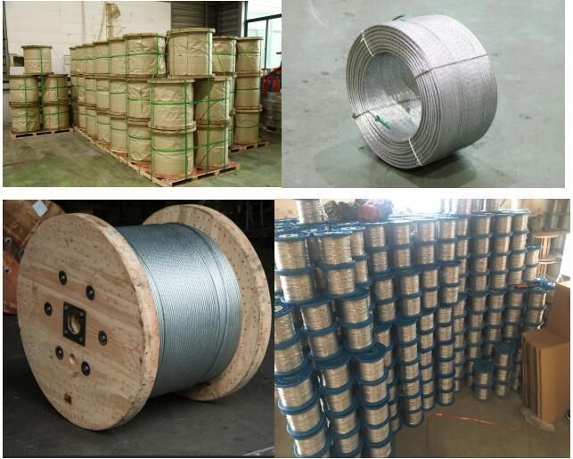 High Tensile Strength 7/1.6mm 7/1.8mm Galvanized Steel Wire Strand for Communication Cable