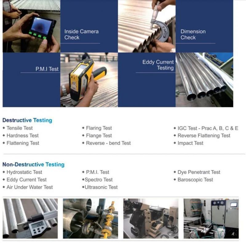 TP304 Stainless Steel Heat Exchanger Boiler Seamless and Welded Pipe (CE Dnv PED)