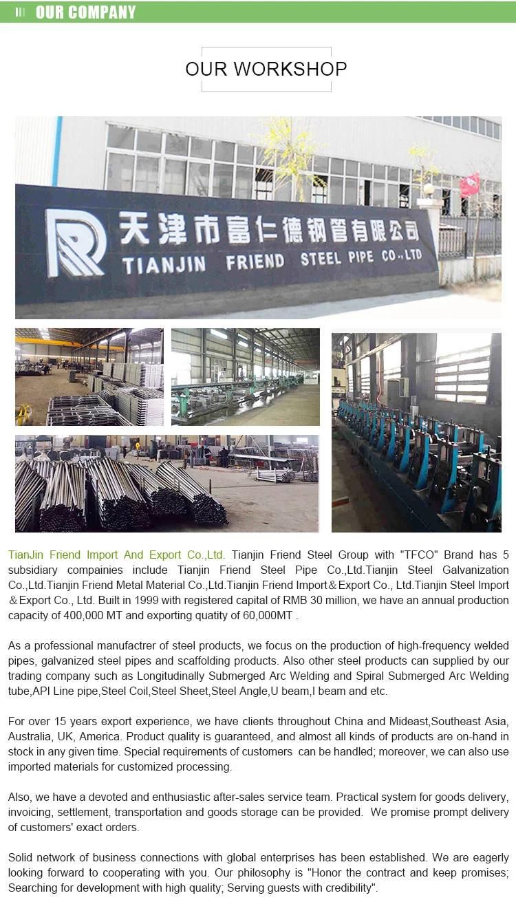 Construction Material Welded ERW Steel Pipes and Tubes in Tianjin