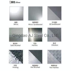 304 Etching Mirror Sandblasted Stainless Steel Decorative Sheet with Coating Bronze Color