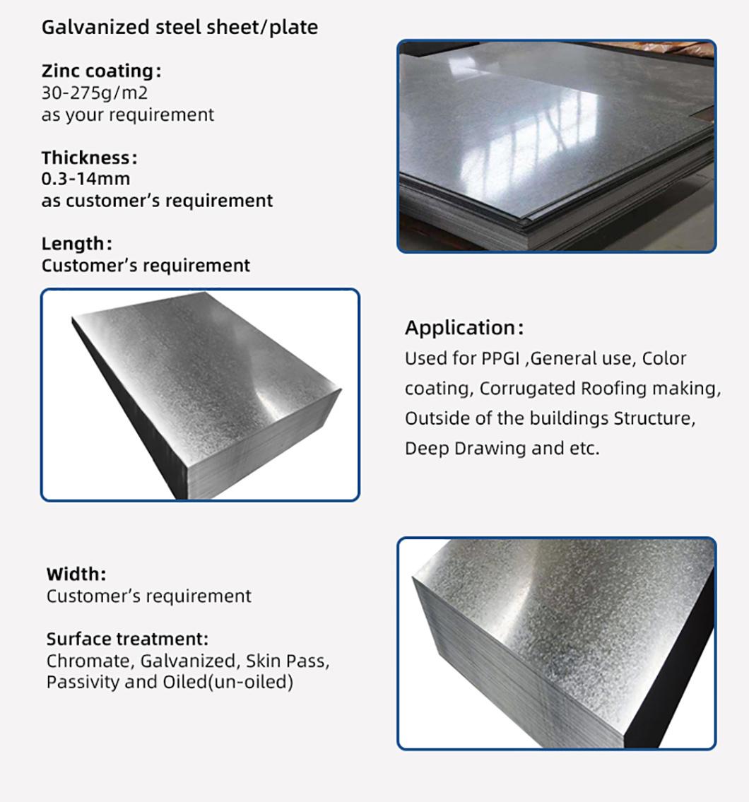Factory Directly Supply Dx51d Z275 Zinc Galvanized Metal Sheet