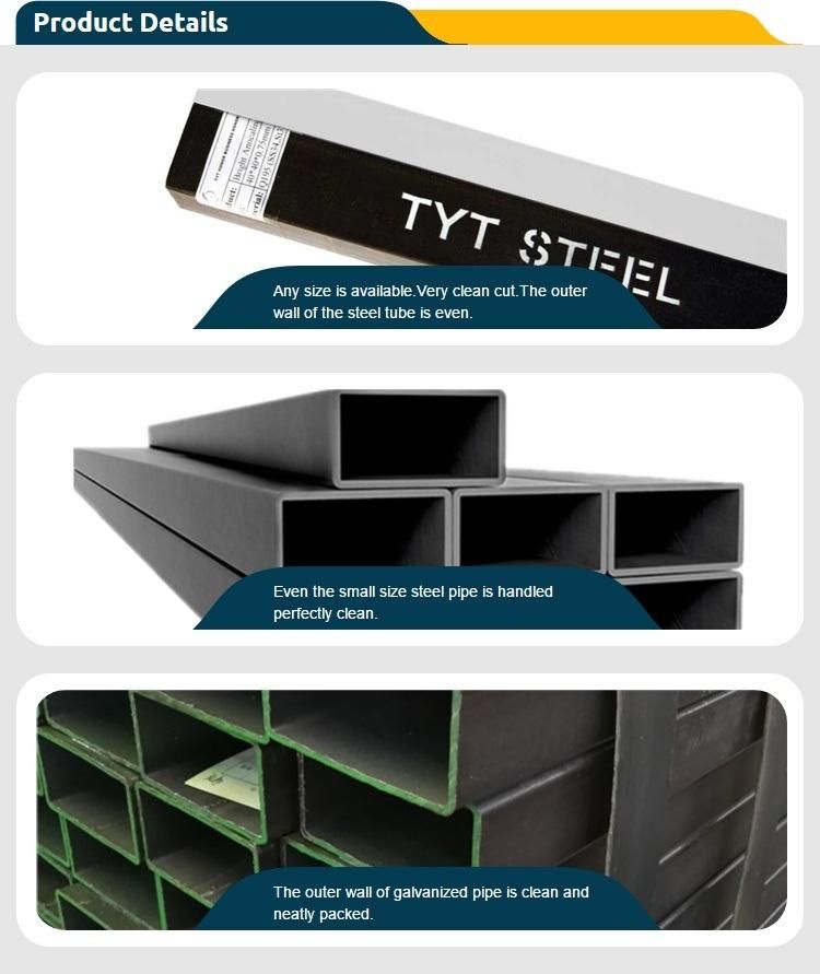 Competitive Price Hot Rolled Black Carbon Square /Rectangular Steel Pipe with High Quality