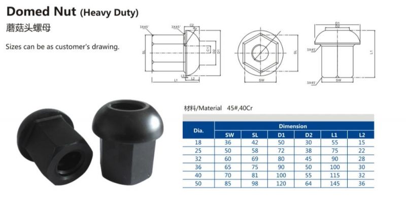 Domed Nut for Tunneling, Mining, Slop Support