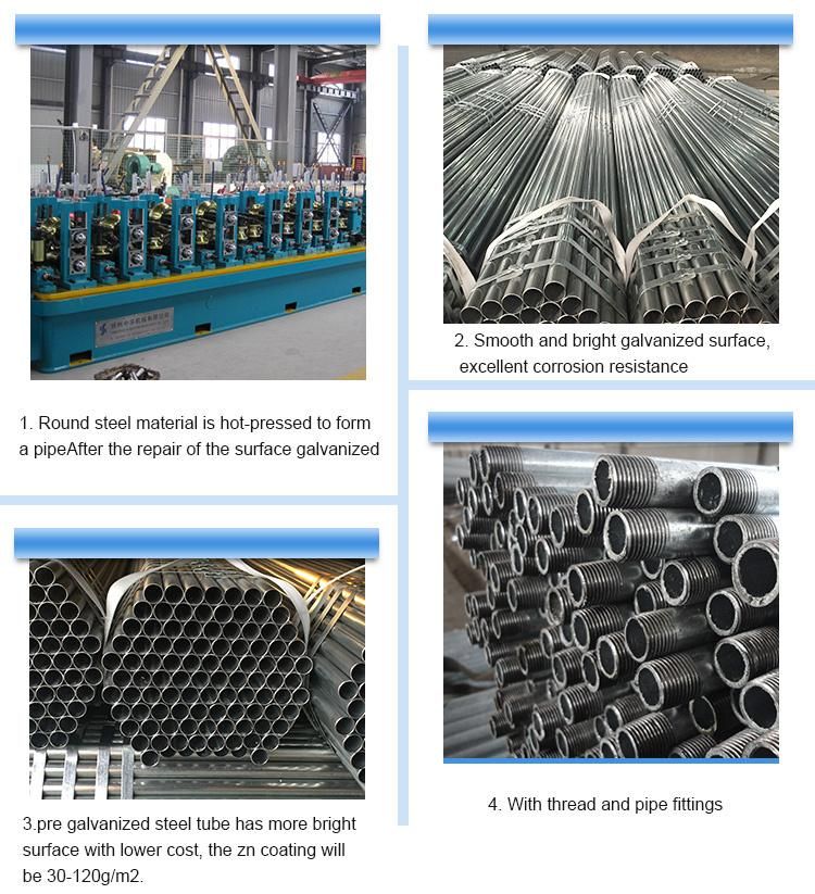 Hot Dipped Dx51d Galvanized Steel Roundpipe