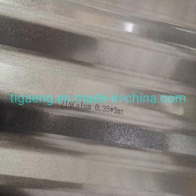 Chile 55%Al Az150g Anti-Finger Print 0.35*850*3660mm Hot Dipped Corrugated Zincalum Roofing Sheet