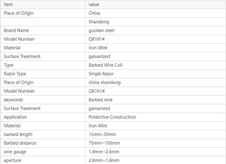 Factory Hot Dipped Galvanized Barb Wire Fencing Coil Roll Barbed Wire Iron Wirelow Price Barbed Wire