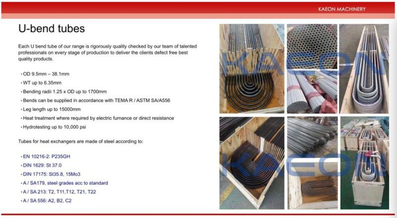 SA 213 Carbon Steel Heat Exchanger Seamless Stainless Steel U Bend Tube