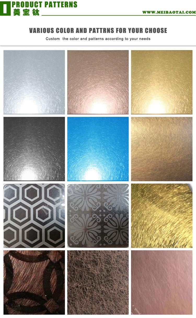 Foshan Supplier Vibration PVD Stainless Steel Sheet 201 Grade Stainless Steel Sheet in Bangladesh