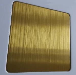 Glossy Gold Stainless Steel Sheet Hairline Made by Horizontal PVD Machine