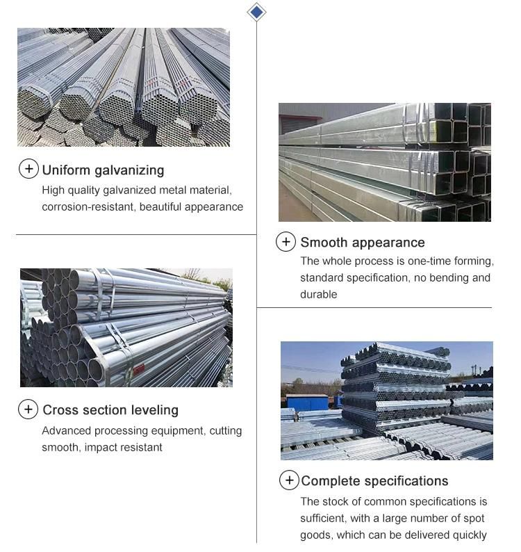 Top Quality Hot DIP Square Galvanized Steel Pipe Tube