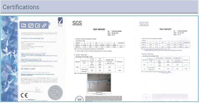 Tianjin Good Quality Galvanized Steel Tube / Gi Steel Round Pipe