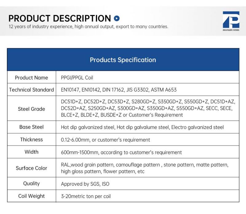 PPGI Sheet Price Ral Color Coated Steel Coil Pre Painted Dx51d Galvanized Steel Coil Metal PPGI PPGL