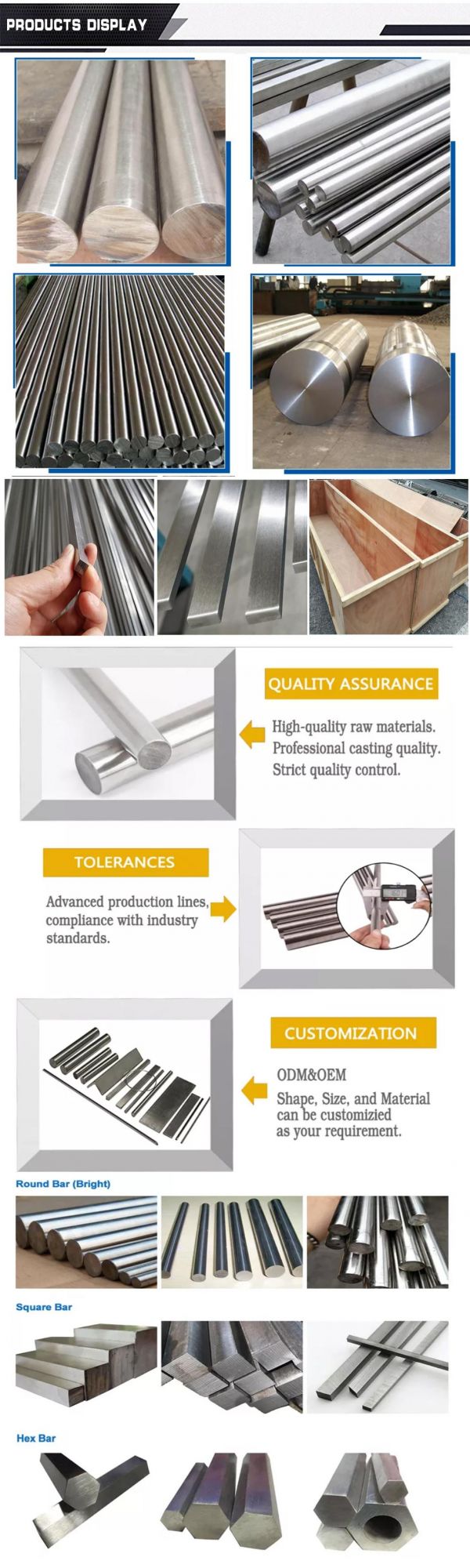 ASTM 201/304/316/410 Stainless Steel Dowel Bar/ Round Rod Vendor