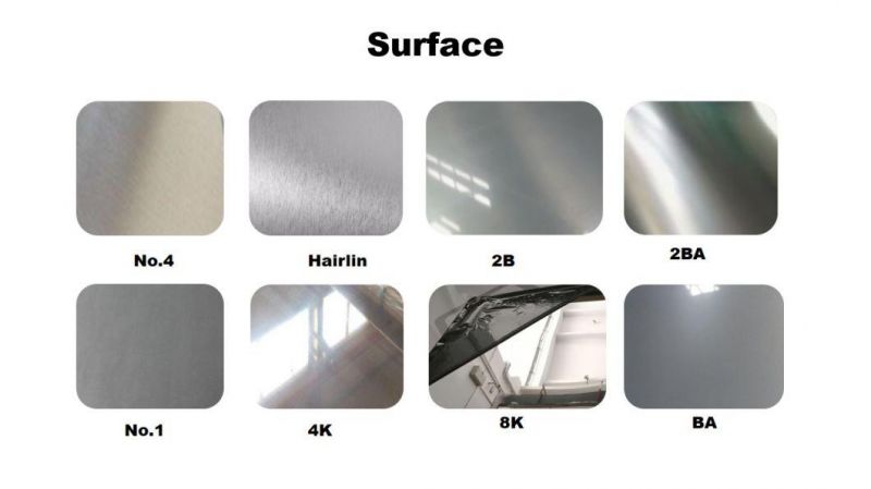 China Factory 201 304 316L 2b Ba No. 4 Hl 8K Surface Finish 4X8 Size Cold Rolled Stainless Steel Sheet