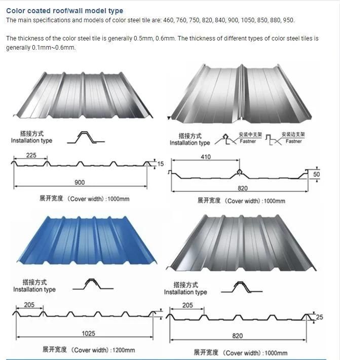 Aluminum Lightweight Color Coated Corrugated Roofing Steel Roof Sheet Plate Board