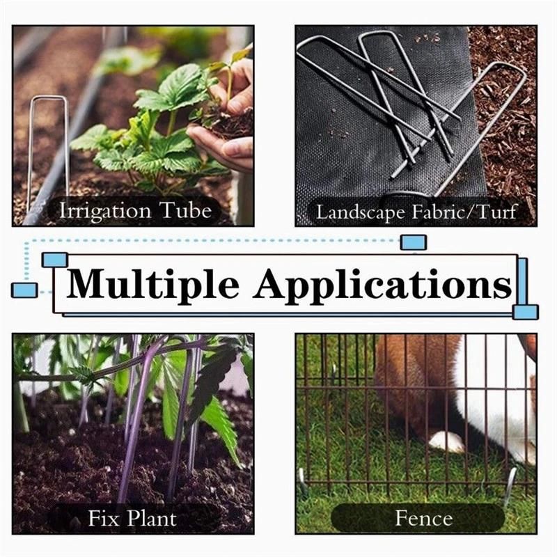 6′′ Square Top Landscape Garden SOD Staples Stakes Pins U Shape Stakes