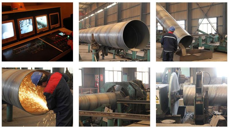 API 5L X42 X46 X52 X56 X60 Psl1 Psl2 Q345b Black Painted Mild SSAW Hsaw Spiral Welded Steel Pipe for Construction/Piling