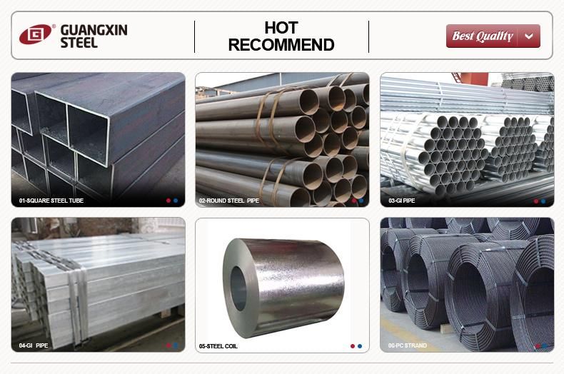 4mm 4 X 4 60X60 50X100 Inch Thickness Galvanized Hollow Section Square Metal Fence Posts Steel Tube Pipe Fencing Pipe