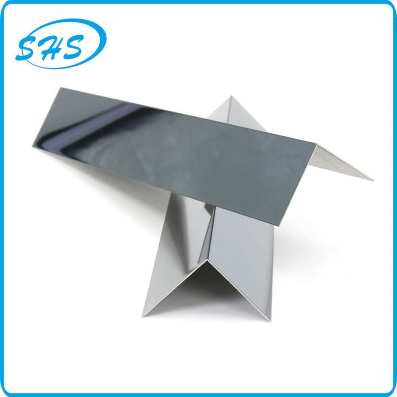 Stainless Steel V-Shape Angles Trims with Ti-Black Color 800 G Mirror Finish for Decoration Material in Construction