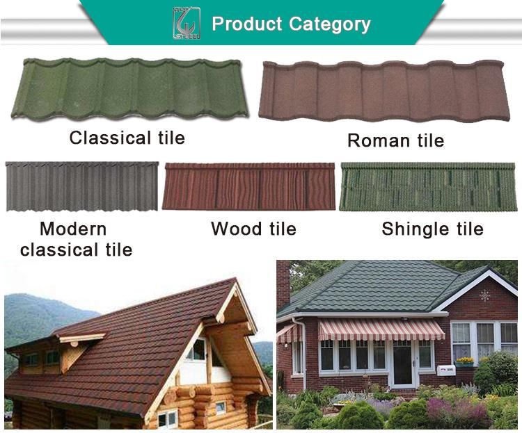 Metal Decoration Building Roof Material Steel Sheet Stone Coated Roof Tile