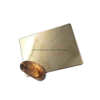 201 Grade PVD Color Coated Champagne Gold 8K Mirror Polish Stainless Steel Sheet of Building Material