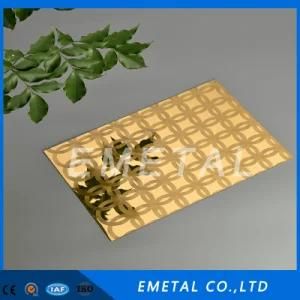 Decorative 304 / 201 Inox Colled Stainless Steel Plate Color PVD Plating Laser Design for Elevator Door