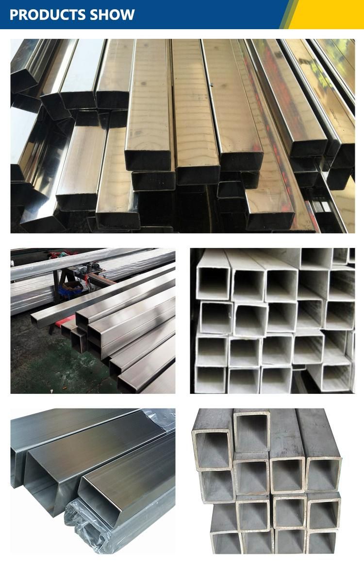 ASTM A554 Pipe High Pressure AISI 304 Square Profile Mirror Polished Welded Ss Tube Stainless Steel Rectangle Pipes