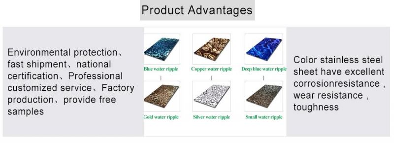 Ef342 Original Factory Sample Free Ceiling Panel SUS304 ASTM PVD Coating Colorful Stamped Stainless Steel Decorative Sheets