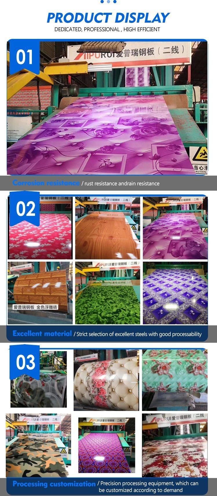 Flower Printing PPGI Special Pattern Pre-Painted Galvanized Steel Coil
